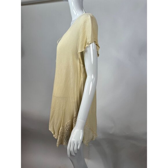 Style & Co Womens 2X Cream Tunic Top With Crochet Lace Detail & Button Tassel Ne - Picture 4 of 16